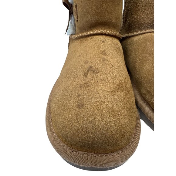 Koolaburra By Ugg Girls Victoria Chestnut Suede Boots With Bow Accents Size 1 - Picture 7 of 13